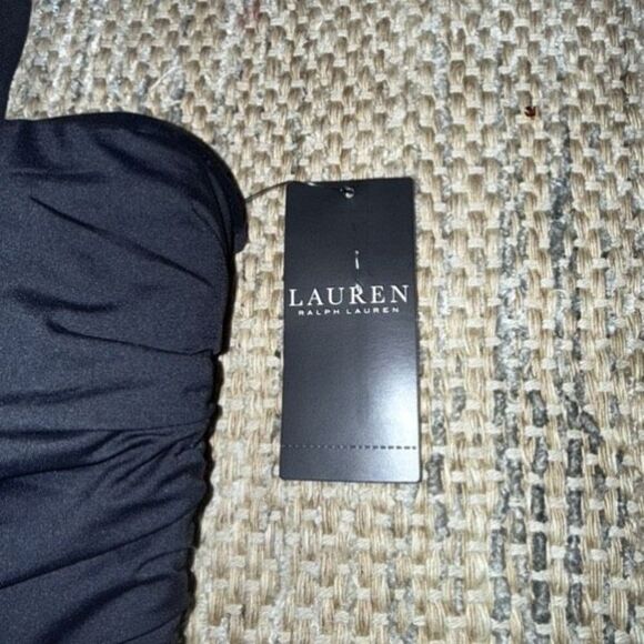 Lauren Ralph Lauren Plus Size Tummy-Control Twist Shirred Underwire One-Piece Sw - Picture 3 of 5